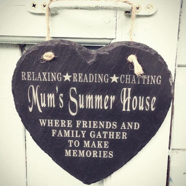 Relaxing, Reading & Chatting Summer House Slate Heart