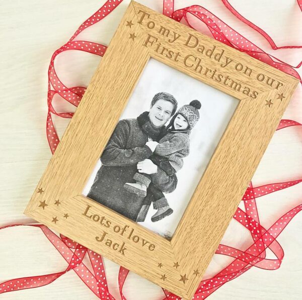 On Our First Christmas Wooden Frame