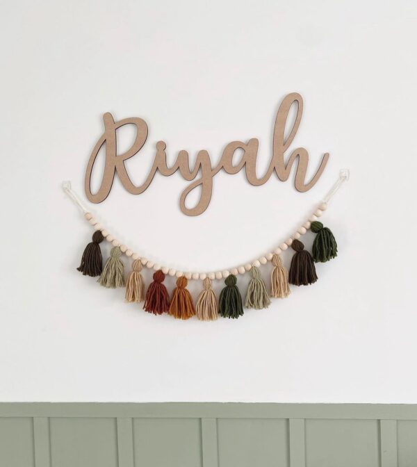 EXTRA LARGE 80cm Wooden Sign in SWIRLY Font (Various Colours Available) - Image 10