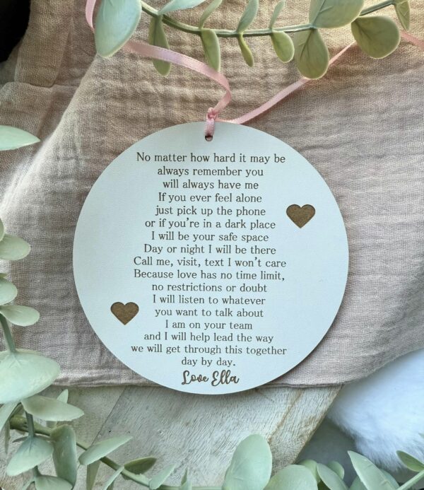 No Matter How Hard It May Get Personalised Plaque (WH) - Image 2