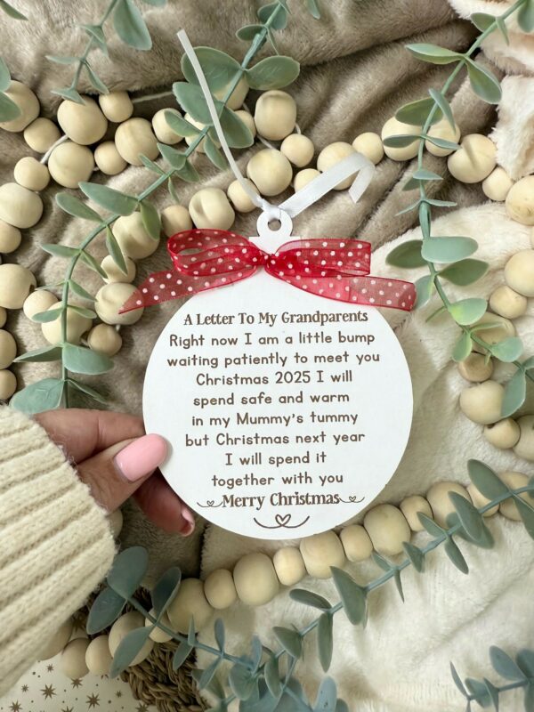 A Letter To My Grandparents 2025 Baby Bump Bauble Decoration