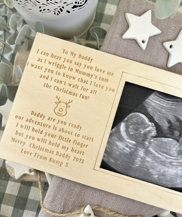 Merry Christmas 2024 Daddy To Be Magnet Scan Frame Decoration