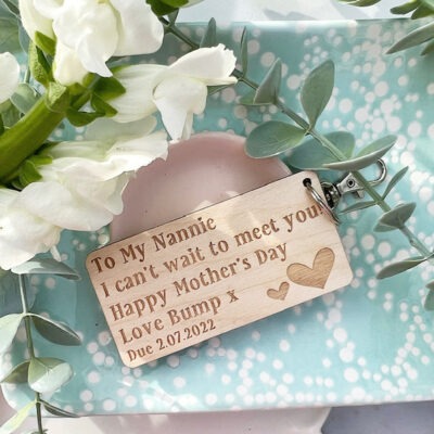 I Can't Wait To Meet You Mother's Day 2025 Grandparent Keyring