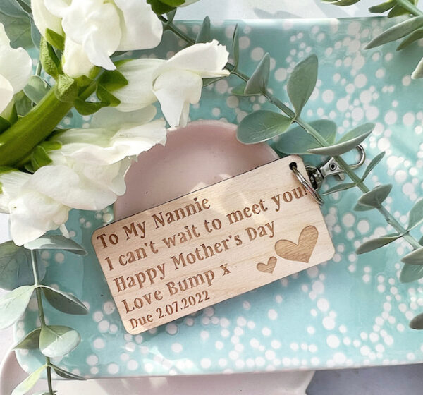 I Can't Wait To Meet You Mother's Day 2025 Grandparent Keyring