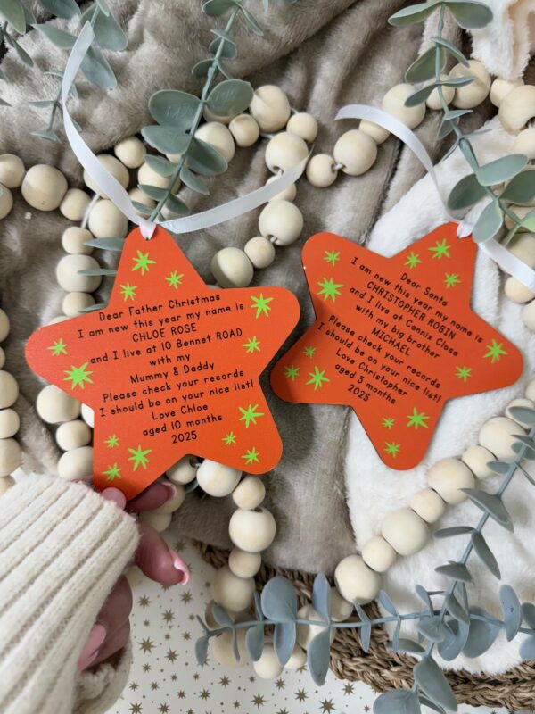 I Am New This Year Dear Santa (Father Christmas) Hanging Star (PR) 2