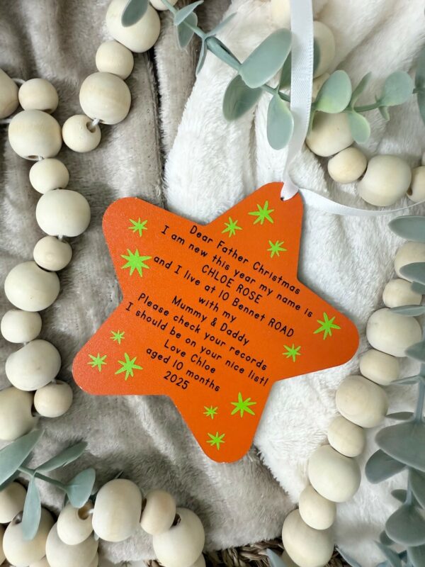 I Am New This Year Dear Santa (Father Christmas) Hanging Star (PR) 3