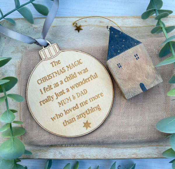 The Magic Of Christmas - Personalised Quote Bauble Decoration