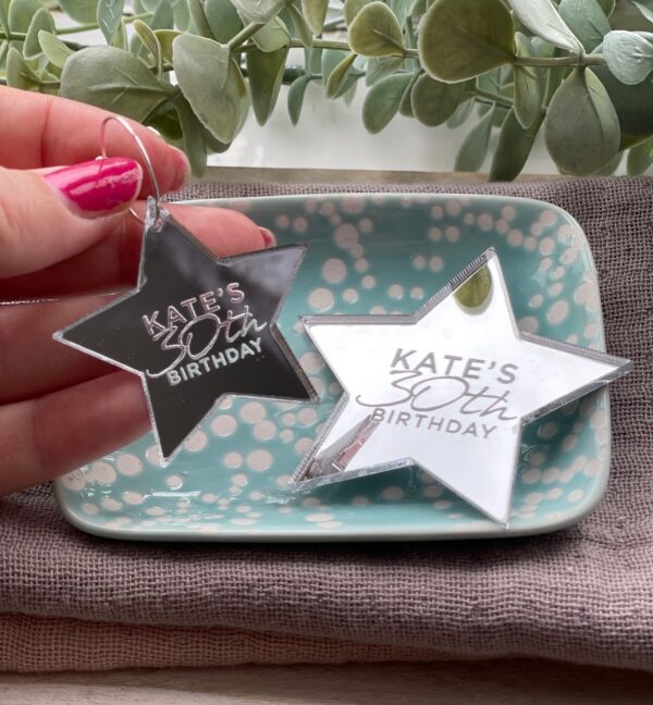 Happy Birthday Wine Glass Personalised Mirrored Acrylic Charms - Image 3