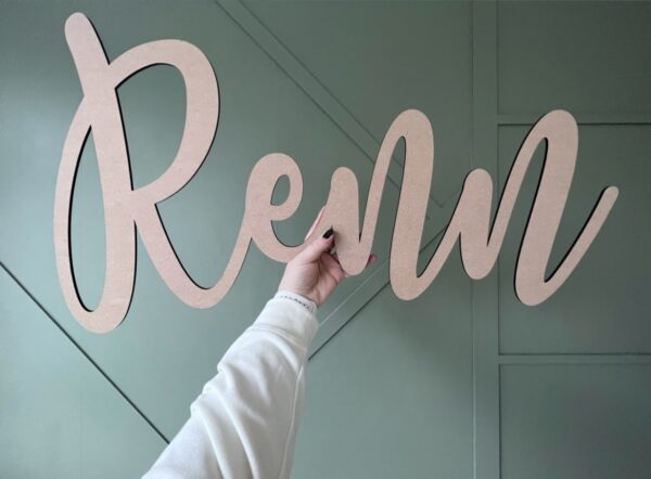 EXTRA LARGE 80cm Wooden Sign in SWIRLY Font (Various Colours Available) - Image 9