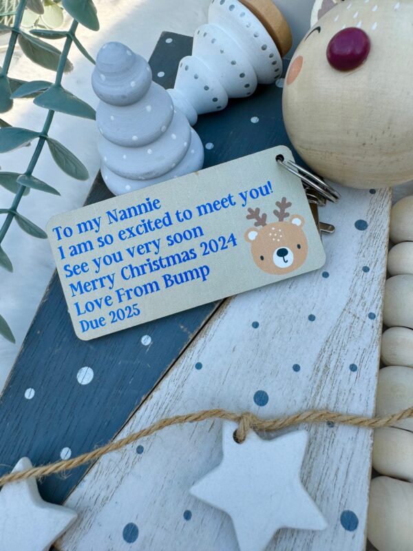 GRANDPARENTS Baby Bump Keyring I Am So Excited To Meet You Christmas 2024 Pregnancy (PR)