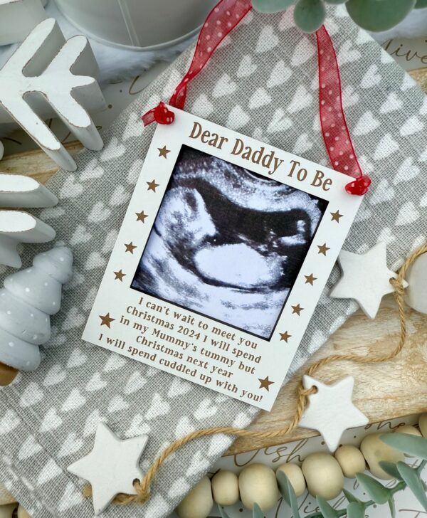 Christmas Decoration I Can't Wait To Meet You Hanging Photo Frame (WH) - Image 2