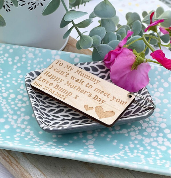 2025 EDITION Dear Mummy  Baby Bump Mother’s Day Keyring - Image 3