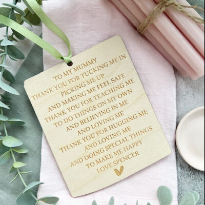 Thank You Mummy Personalised Plaque