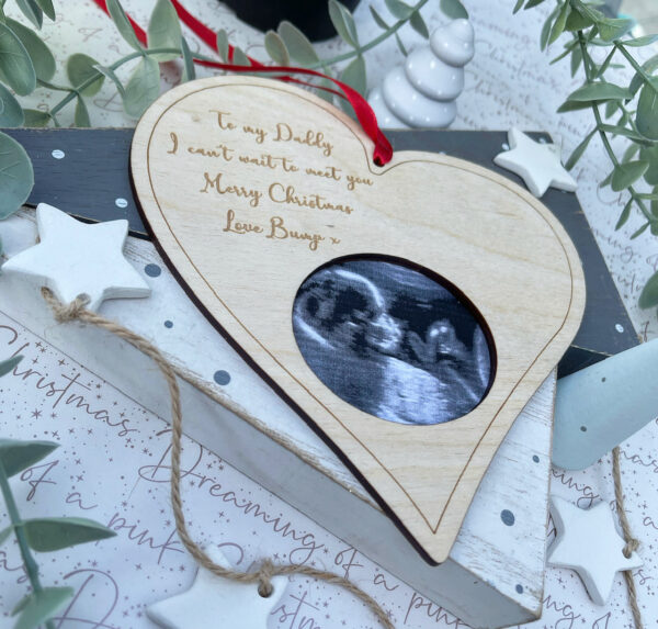 To My Daddy To Be Hanging PLY Heart Frame Decoration - Image 2