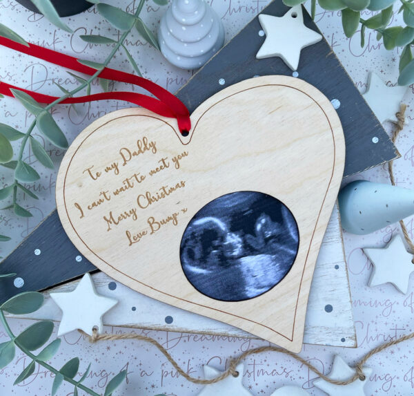 To My Daddy To Be Hanging PLY Heart Frame Decoration
