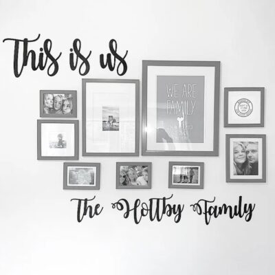 This Is Us Personalised Family Name Wooden Word Sign (Various Colours Available)