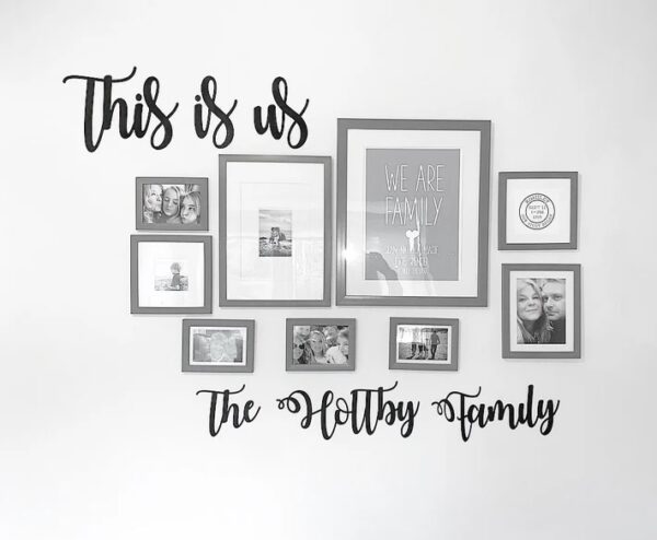 This Is Us Personalised Family Name Wooden Word Sign (Various Colours Available)