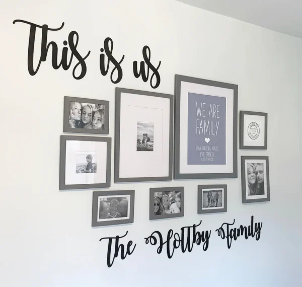 This Is Us Personalised Family Name Wooden Word Sign (Various Colours Available) - Image 2