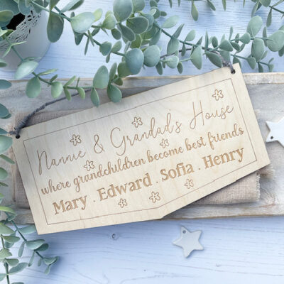 Grandparents House Personalised PLY Hanging Sign