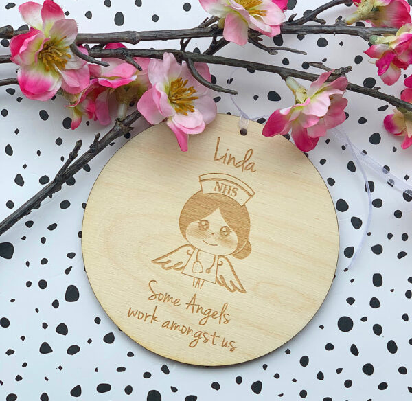 Angels Work Amongst Us Personalised Plaque