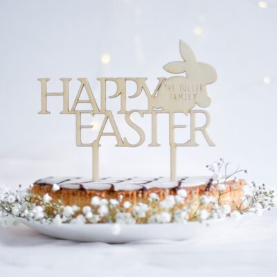 Happy Easter Bunny Topped Cake Topper