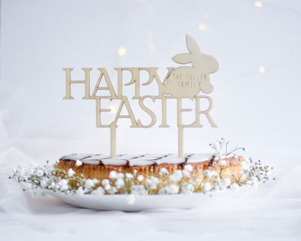 Happy Easter Bunny Topped Cake Topper