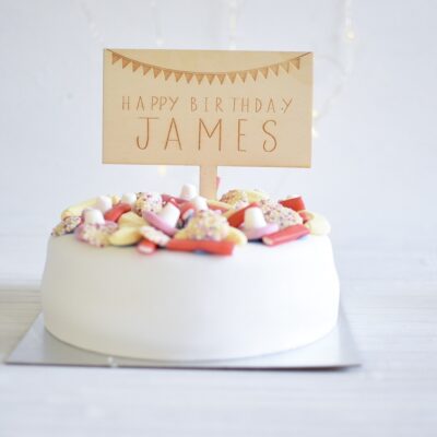 Personalised Bunting Wooden Cake Topper