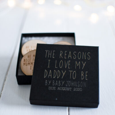 DADDY TO BE The Reasons I Love You Personalised Box & Tokens