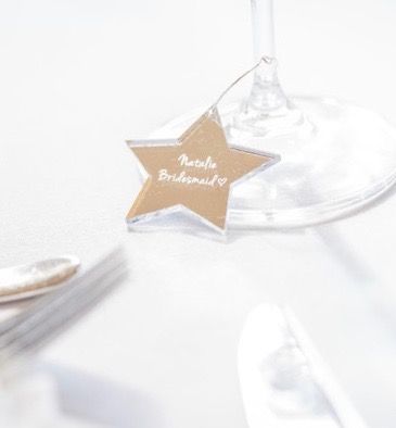 Wedding Wine Glass Personalised Mirrored Acrylic Charms