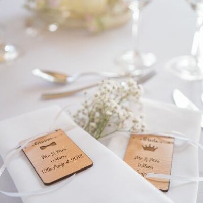 Cherry Wood Personalised Place Settings