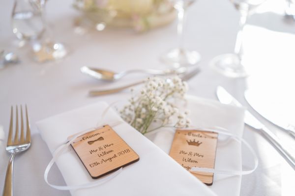 Cherry Wood Personalised Place Settings
