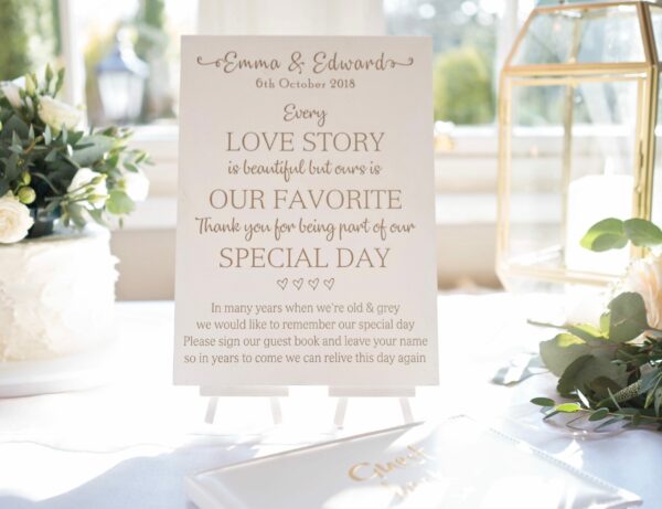 Every Love Story Please Sign Our Guest Book Plaque