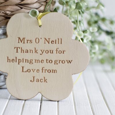 Thank You For Helping Me Grow Flower Hanging Sign