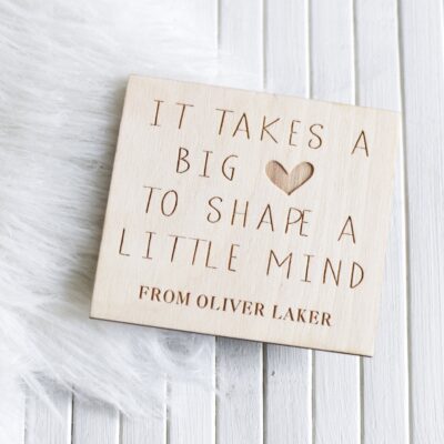It Takes A Big Heart Personalised Large Wooden Magnet