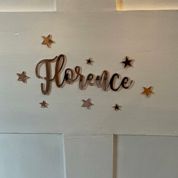 Coloured Acrylic Door (Wall or Toybox) Name Sign with STARS - Image 6