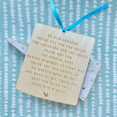 Thank You GRANDAD Personalised PLY Plaque