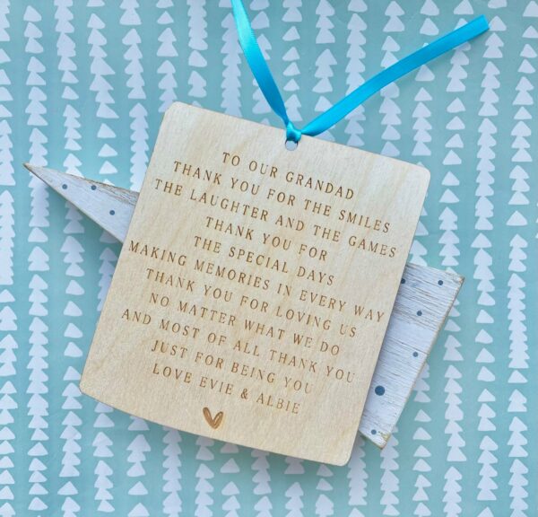 Thank You GRANDAD Personalised PLY Plaque