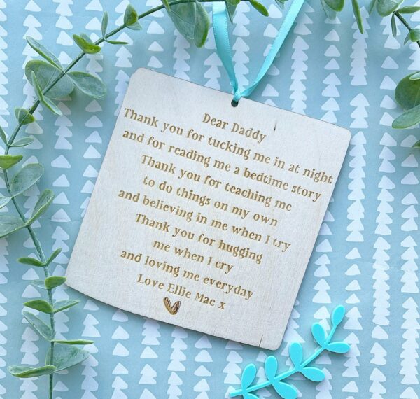 Thank You DADDY Personalised Plaque