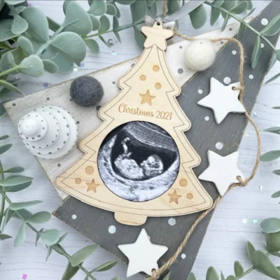 CHRISTMAS TREE Baby Scan Photograph Christmas 2025 Decoration