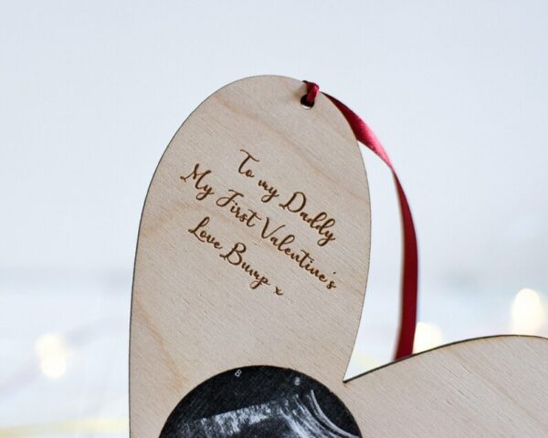 My Daddy My First Valentine Heart Scan Frame Decoration - Image 4