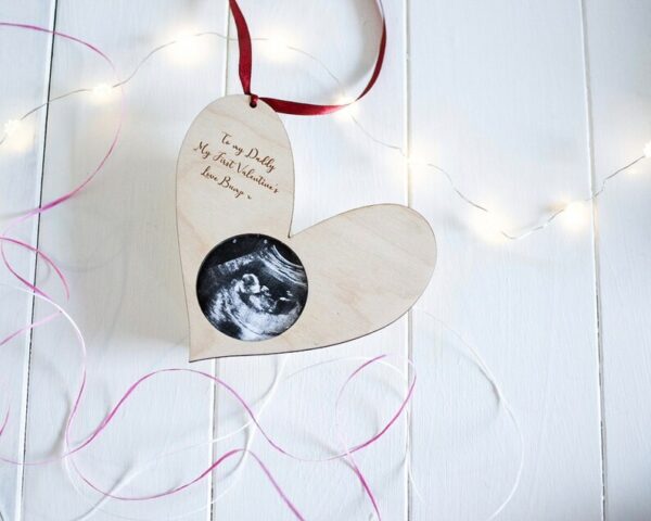 My Daddy My First Valentine Heart Scan Frame Decoration - Image 3