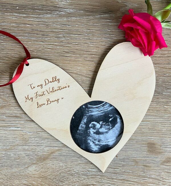 My Daddy My First Valentine Heart Scan Frame Decoration - Image 2