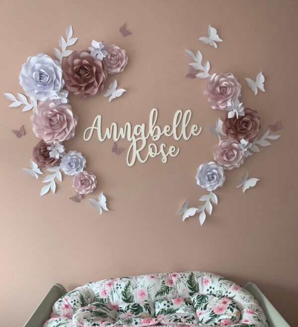 Wooden Double Name Sign in SWIRLY Font - Image 6