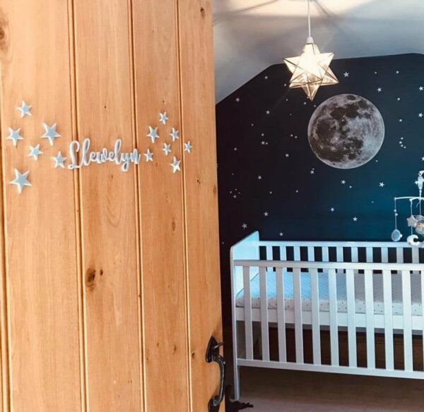 Coloured Acrylic Door (Wall or Toybox) Name Sign with STARS - Image 5