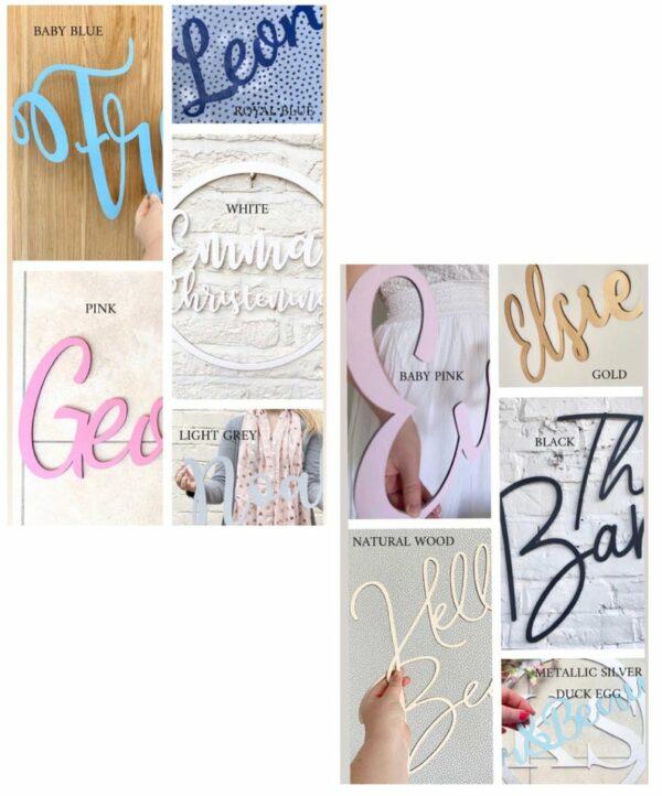 EXTRA LARGE 80cm Wooden Double Name or Word Sign - Image 7