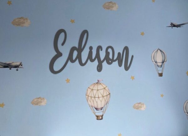 Wooden Name Sign 600mm in SWIRLY Font - Image 7
