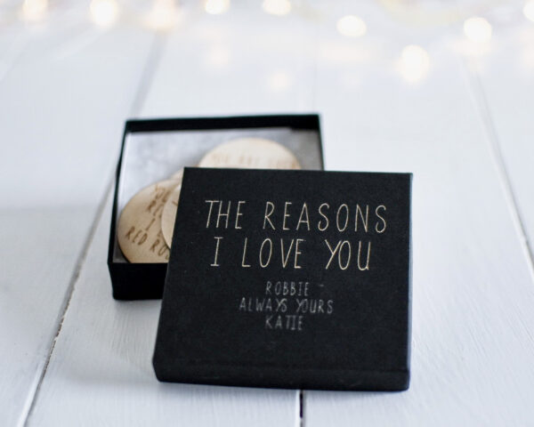 The Reasons Why I Love You Personalised Box & Tokens