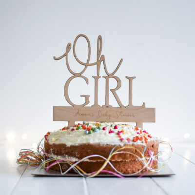 Oh Girl Personalised Baby Shower Cake Topper