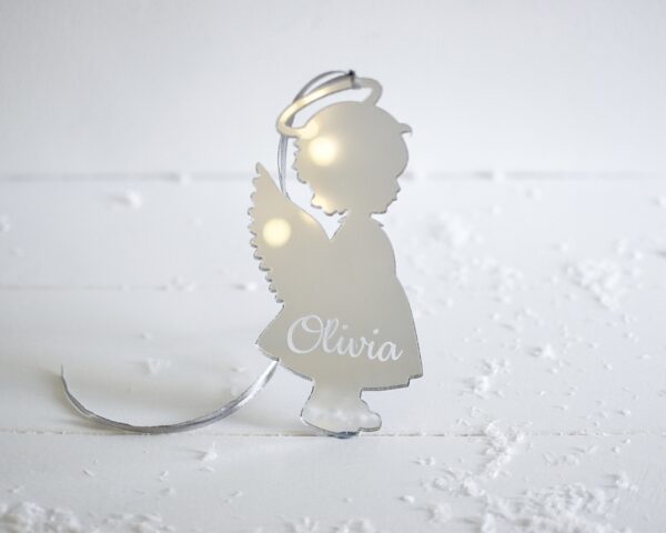 Personalised Weatherproof Acrylic Hanging Angel (Boy or Girl)