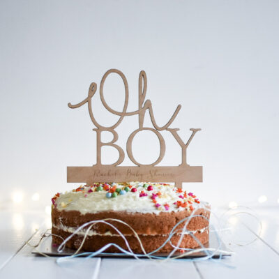 Oh Boy Personalised Baby Shower Cake Topper